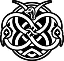 Celtic snake icon in filled style vector