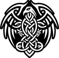 Raven symbol icon in glyph style vector