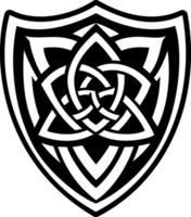 A solid style icon of shield knot symbol vector