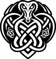 Celtic serpent in solid style vector