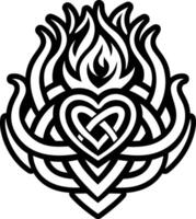 Burning heart icon in filled style vector