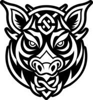 A solid style icon of boar head symbol vector