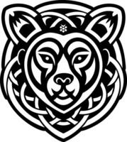 A filled style icon of celtic bear symbol vector