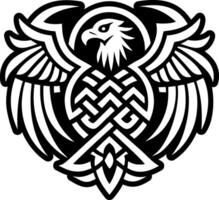 A glyph style icon of celtic eagle symbol vector