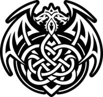 A solid style icon of celtic dragon symbol vector
