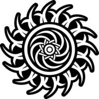 Sunbeam spiral symbol icon in glyph style vector