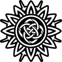 Sunburst knot icon in filled style vector