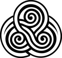 Triple spiral icon in glyph style vector