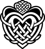 Claddagh knot icon in solid style vector