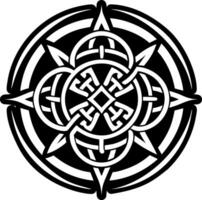 A solid style icon of celtic wheel symbol vector