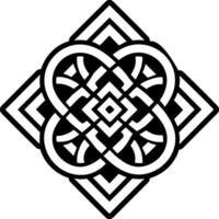 A solid style icon of diamond knot symbol vector