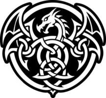 A filled style icon of dragon tattoo symbol vector