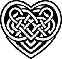 A solid style icon of heart knot symbol vector