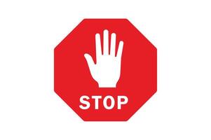 Red Stop Sign with Hand for Alert Notifications, stop sign with hand, warning stop sign, red prohibition symbol, do not enter sign vector