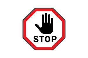 Red Stop Sign with Hand for Restricted Areas, stop sign with hand, warning stop sign, red prohibition symbol, do not enter sign vector