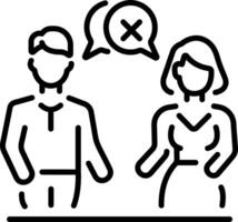 Couple divorce icon in linear style vector