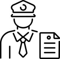 Bailiff character icon in linear style vector