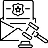 Court order icon in linear style vector