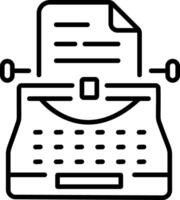 A line style icon of court typewriter vector