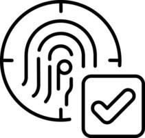 A line style icon of fingerprint verification vector
