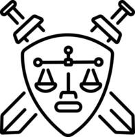 Defence law icon in linear style vector
