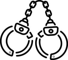 Handcuffs icon in linear style vector