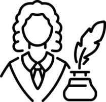 Judge pen icon in linear style vector