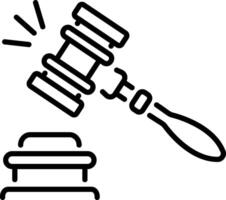 Judge gavel icon in linear style vector