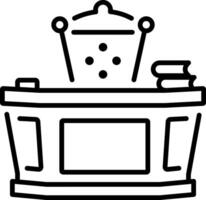 Judge table icon in linear style vector