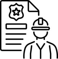 Labour law icon in linear style vector