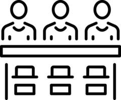 Jury box icon in linear style vector