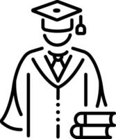 A line style icon of lawyer gown vector