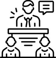 Legal witness icon in linear style vector