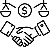 Legal settlement icon in linear style vector
