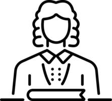 Court judge icon in linear style vector