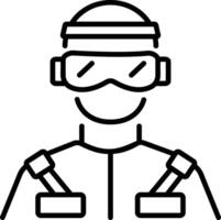 A linear style icon of an officer vector
