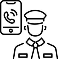 A line style icon of police call vector