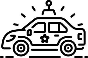 Police car icon in linear style vector