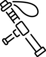 Police baton icon in linear style vector