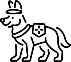 Police dog icon in linear style vector