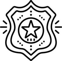 Police badge icon in linear style vector