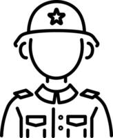 A line style icon of a soldier vector
