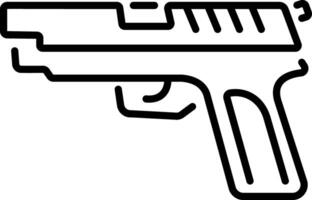Police gun icon in linear style vector