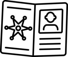 Police id icon in linear style vector