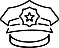 Police hat icon in linear style vector