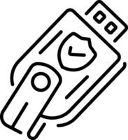 Usb icon in linear style vector
