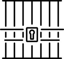 Prison bars icon in linear style vector