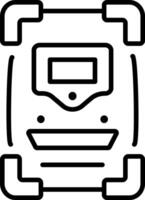 A line style icon of police shield vector