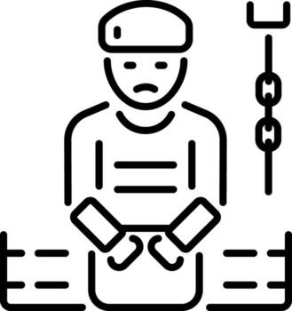 Prisoner icon in linear style vector
