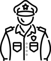 A line style icon of police uniform vector